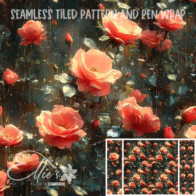 Floral 79 - Seamless Tiled Pattern Digital Images for Vinyl/Tumbler Wraps & Pen Wraps