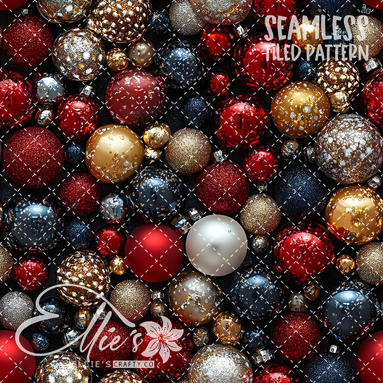 Red Ornaments - 10 Tiled Pattern Digital Images (Seamless)