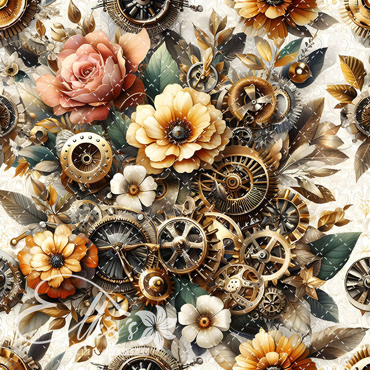 Steampunk Floral V2 20 Digital Images (Not Seamless)