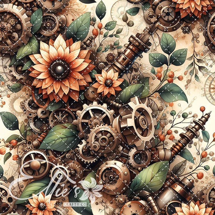 Steampunk Floral V1 22 Digital Images (Not Seamless)