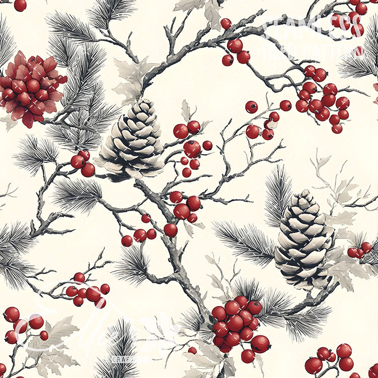 Pinecones - 10 Tiled Pattern Digital Images (Seamless)