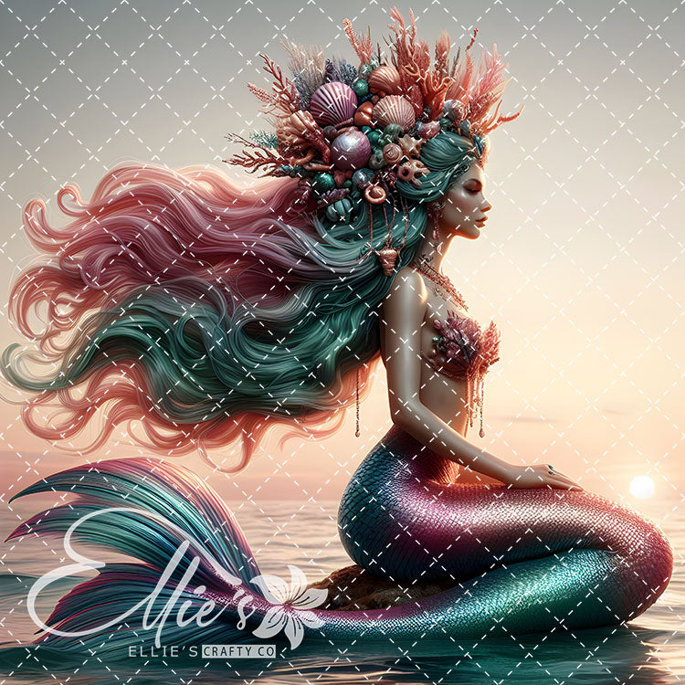 Mermaids Bundle #1 Original Square Size 12 Digital Images (Not Seamless)