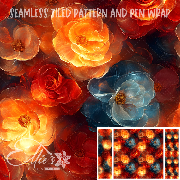 Floral 80 - Seamless Tiled Pattern Digital Images for Vinyl/Tumbler Wraps & Pen Wraps