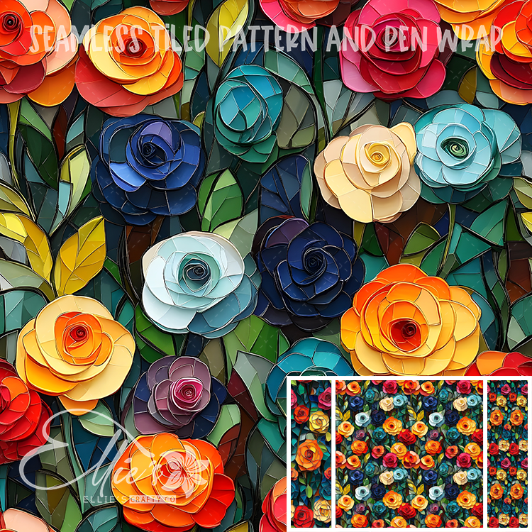 Floral 82 - Seamless Tiled Pattern Digital Images for Vinyl/Tumbler Wraps & Pen Wraps