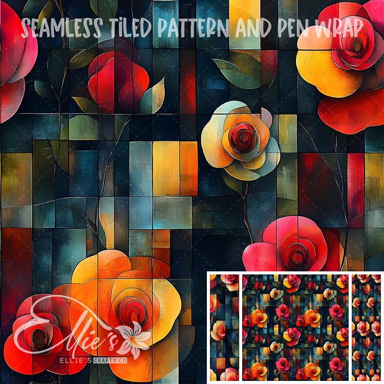 Floral 83 - Seamless Tiled Pattern Digital Images for Vinyl/Tumbler Wraps & Pen Wraps