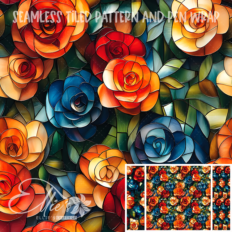 Floral 84 - Seamless Tiled Pattern Digital Images for Vinyl/Tumbler Wraps & Pen Wraps