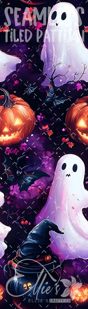 Purple Halloween - 6 Tiled Pattern Digital Images (Seamless) - 7 Pen Wraps (Seamless)