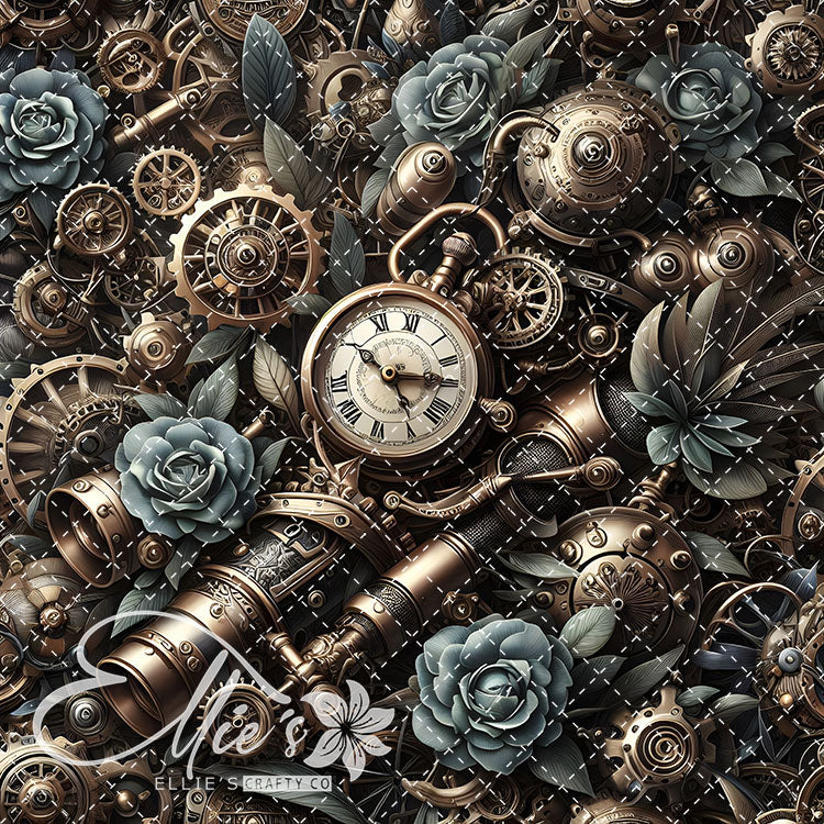Steampunk Floral V1 22 Digital Images (Not Seamless)