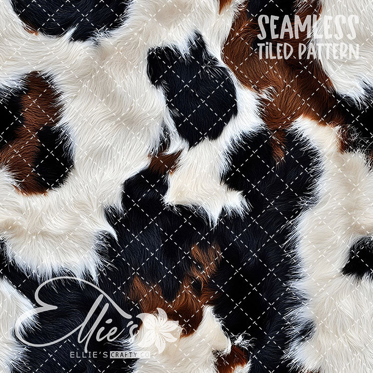 Cow Print - 10 Tiled Pattern Digital Images (Seamless)
