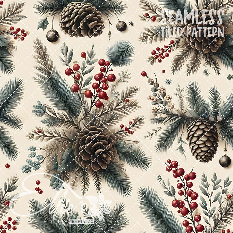 Pinecones - 10 Tiled Pattern Digital Images (Seamless)
