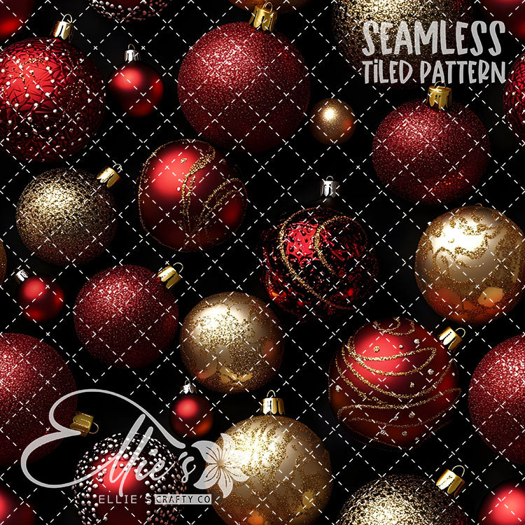 Red Ornaments - 10 Tiled Pattern Digital Images (Seamless)
