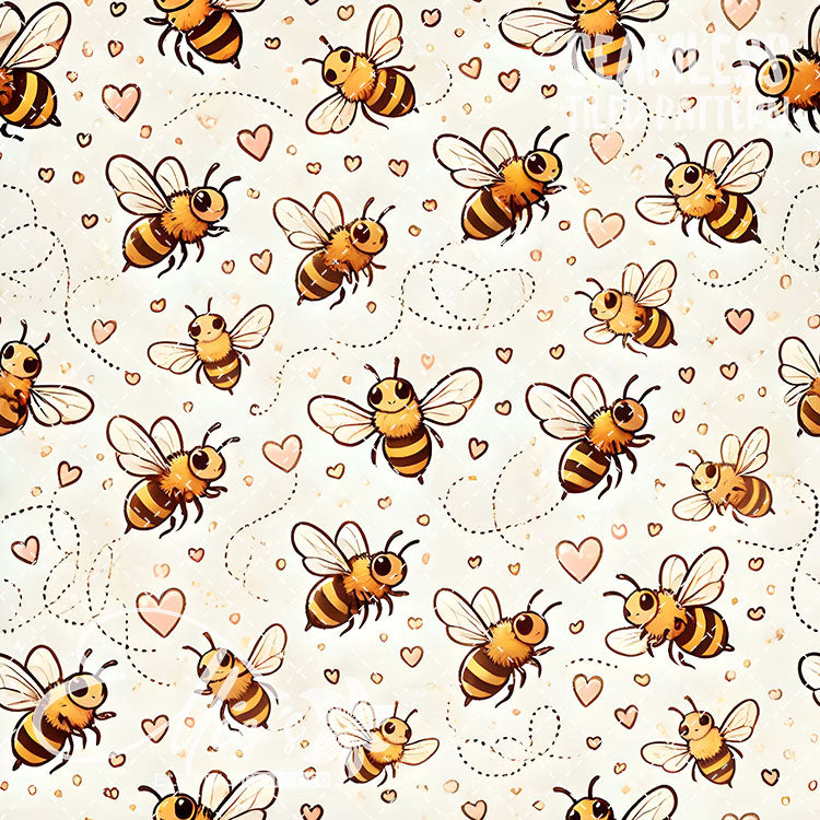 Bee Love Bundle 1 - 26 Tiled Pattern Digital Images (Seamless)