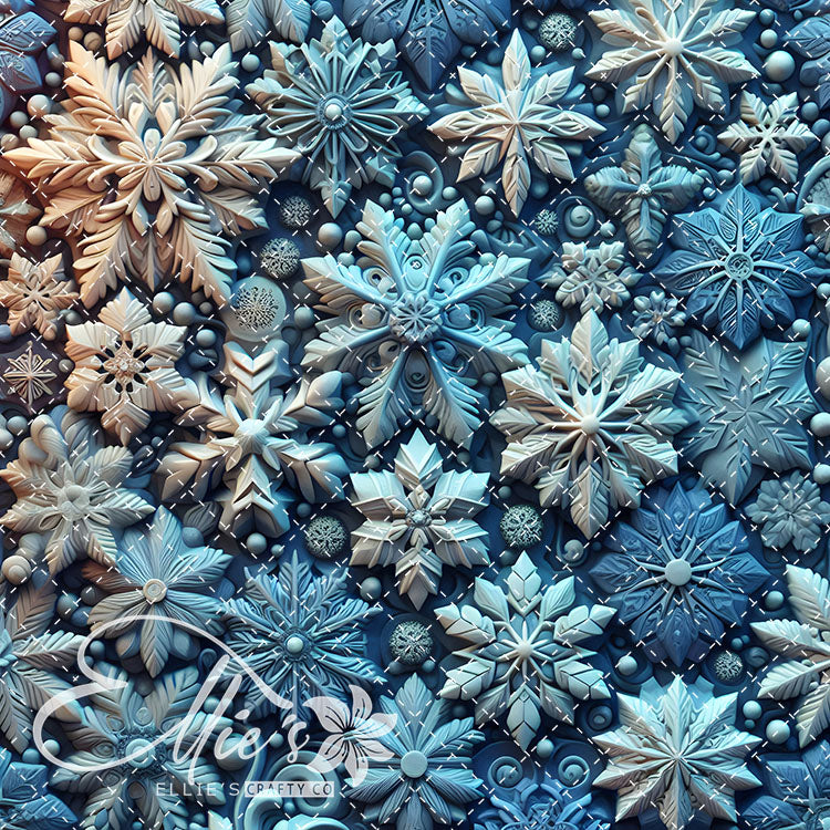 3D Snowflakes 42 Digital Images (Not Seamless)