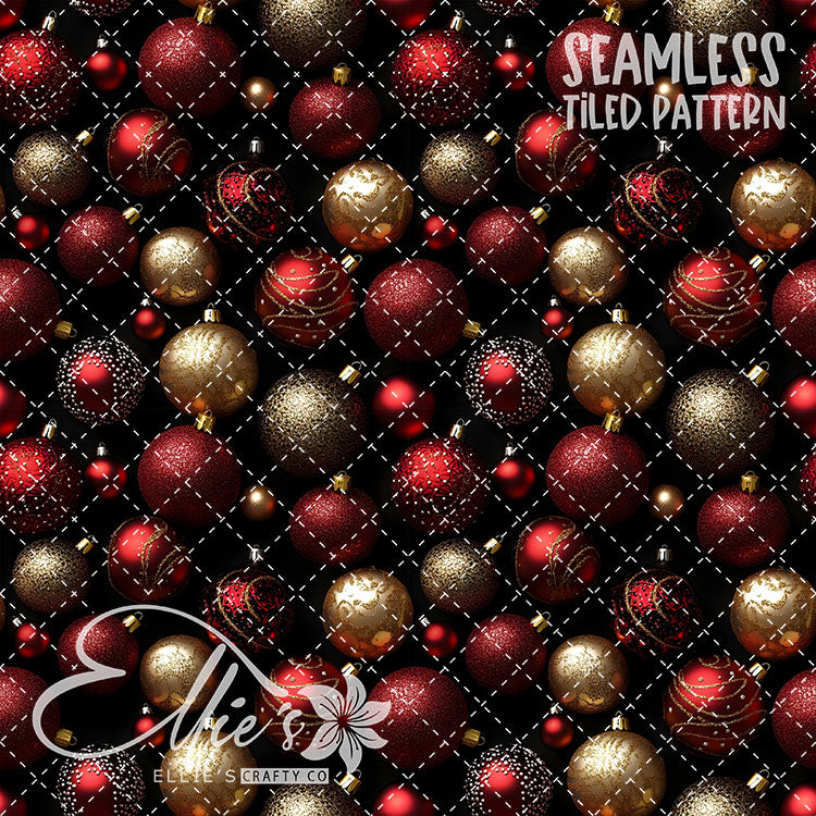 Red Ornaments - 10 Tiled Pattern Digital Images (Seamless)