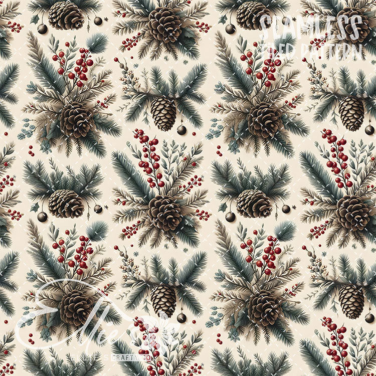 Pinecones - 10 Tiled Pattern Digital Images (Seamless)