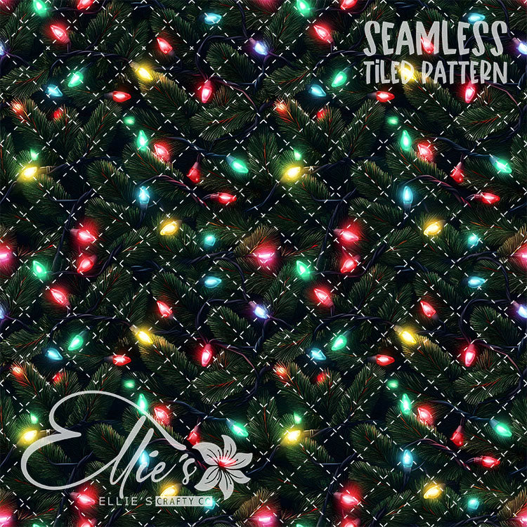 Christmas Lights - 10 Tiled Pattern Digital Images (Seamless)