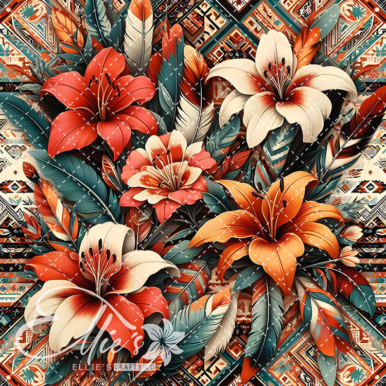 Floral Native American Lilies 22 Digital Images (Not Seamless)