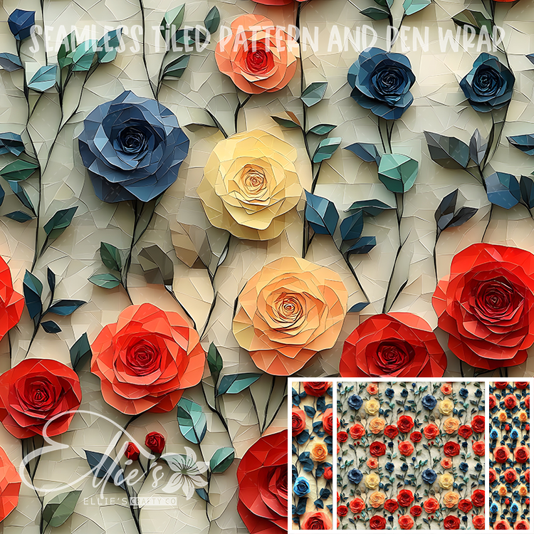 Floral 91 - Seamless Tiled Pattern Digital Images for Vinyl/Tumbler Wraps & Pen Wraps