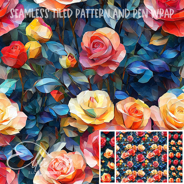 Floral 92 - Seamless Tiled Pattern Digital Images for Vinyl/Tumbler Wraps & Pen Wraps