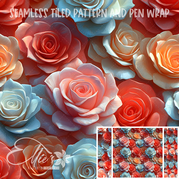Floral 94 - Seamless Tiled Pattern Digital Images for Vinyl/Tumbler Wraps & Pen Wraps