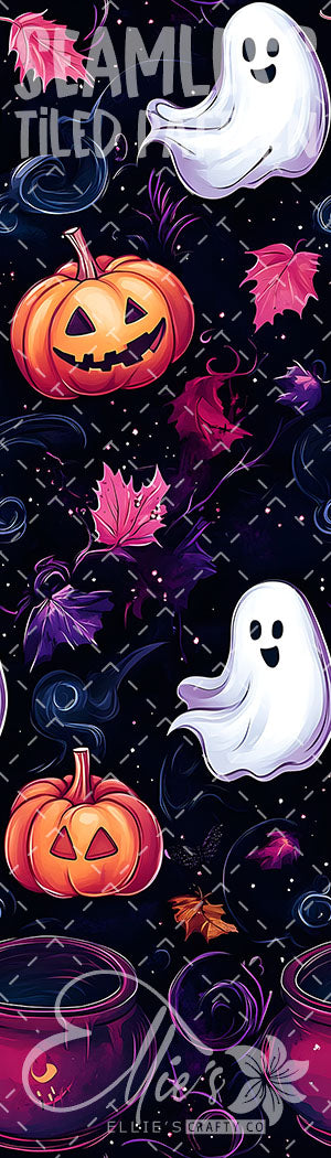 Purple Halloween - 6 Tiled Pattern Digital Images (Seamless) - 7 Pen Wraps (Seamless)