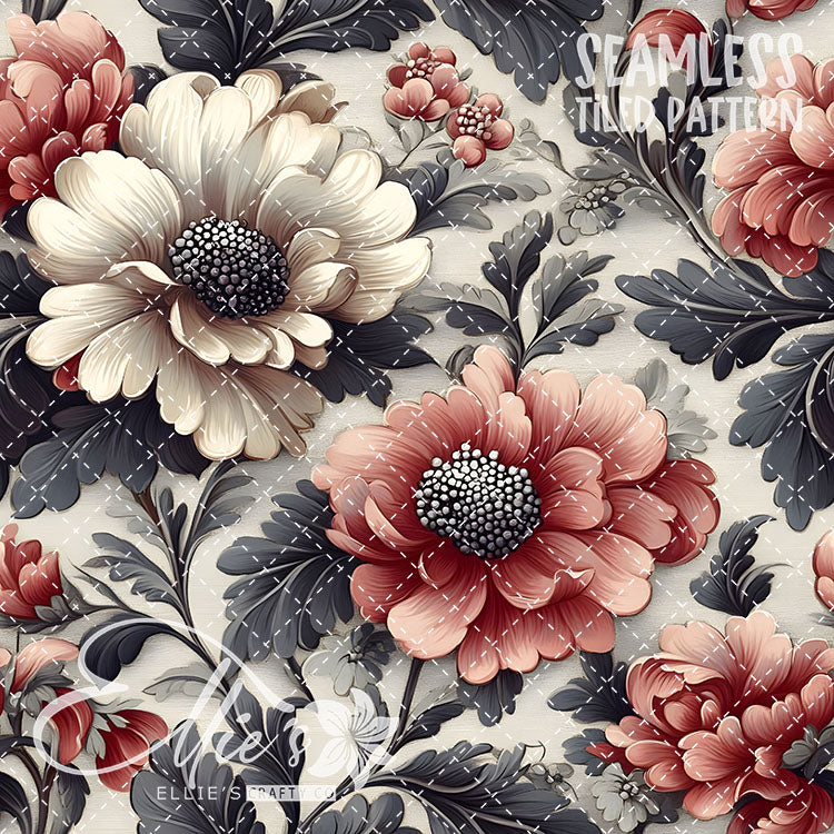 Rococo Blush - 15 Tiled Pattern Digital Images (Seamless)