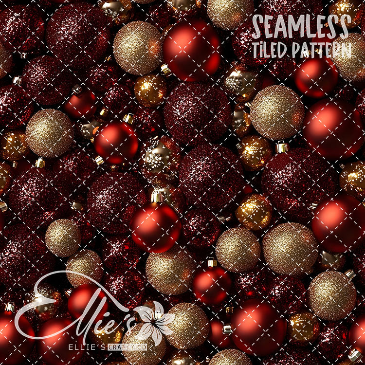 Red Ornaments - 10 Tiled Pattern Digital Images (Seamless)