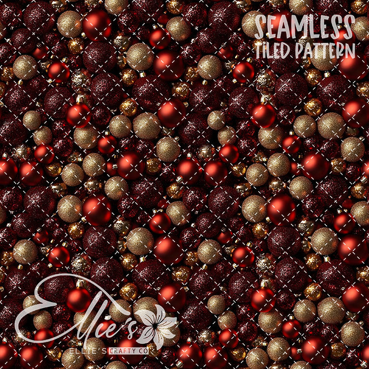 Red Ornaments - 10 Tiled Pattern Digital Images (Seamless)