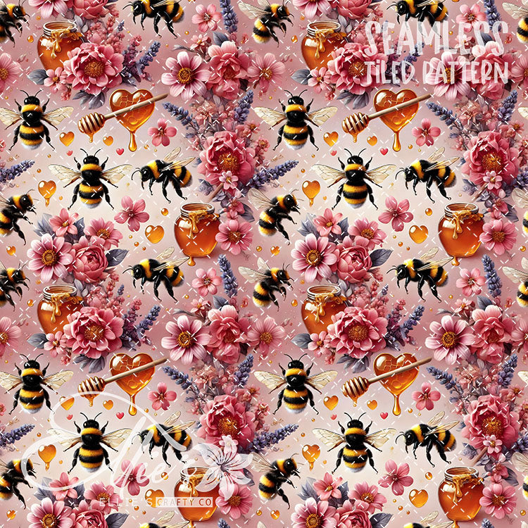 Bee Love Bundle 1 - 26 Tiled Pattern Digital Images (Seamless)