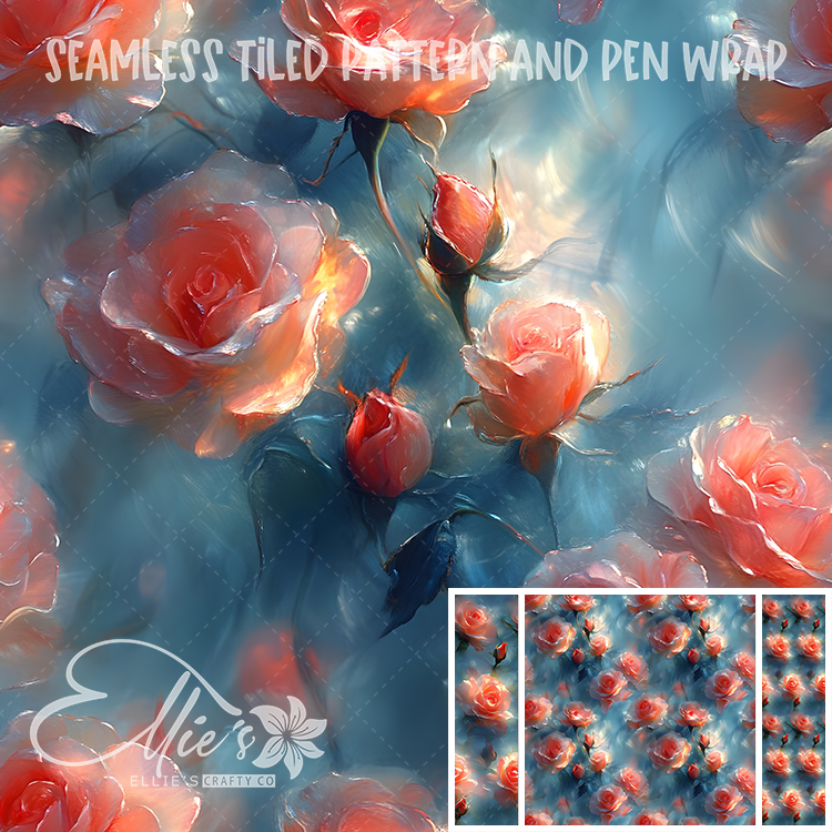 Floral 9 - Seamless Tiled Pattern Digital Images for Vinyl/Tumbler Wraps & Pen Wraps