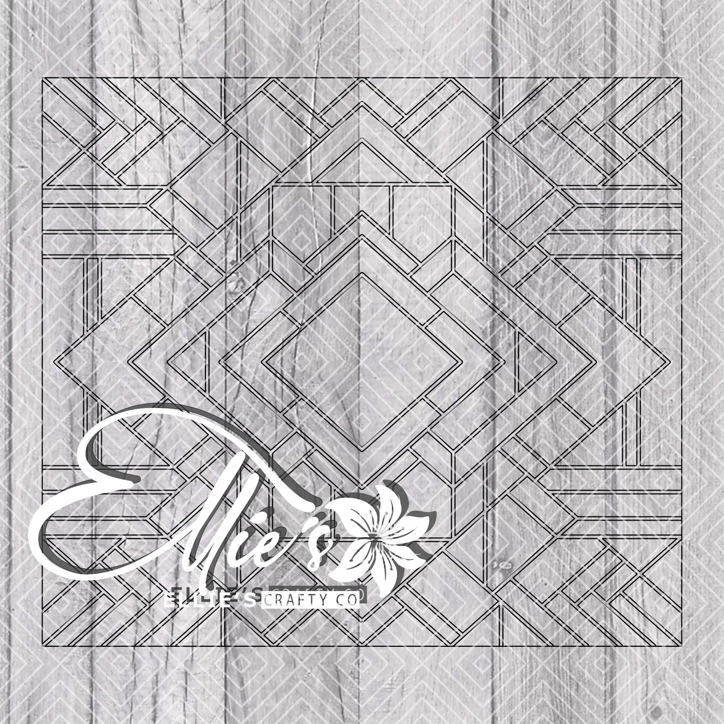 Art Deco Mosaic V1 Template for Straight Tumblers
