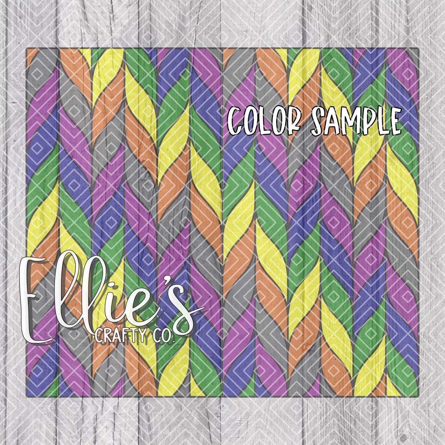 Braided Tangram & Curvy Chevron Template for Straight Tumblers