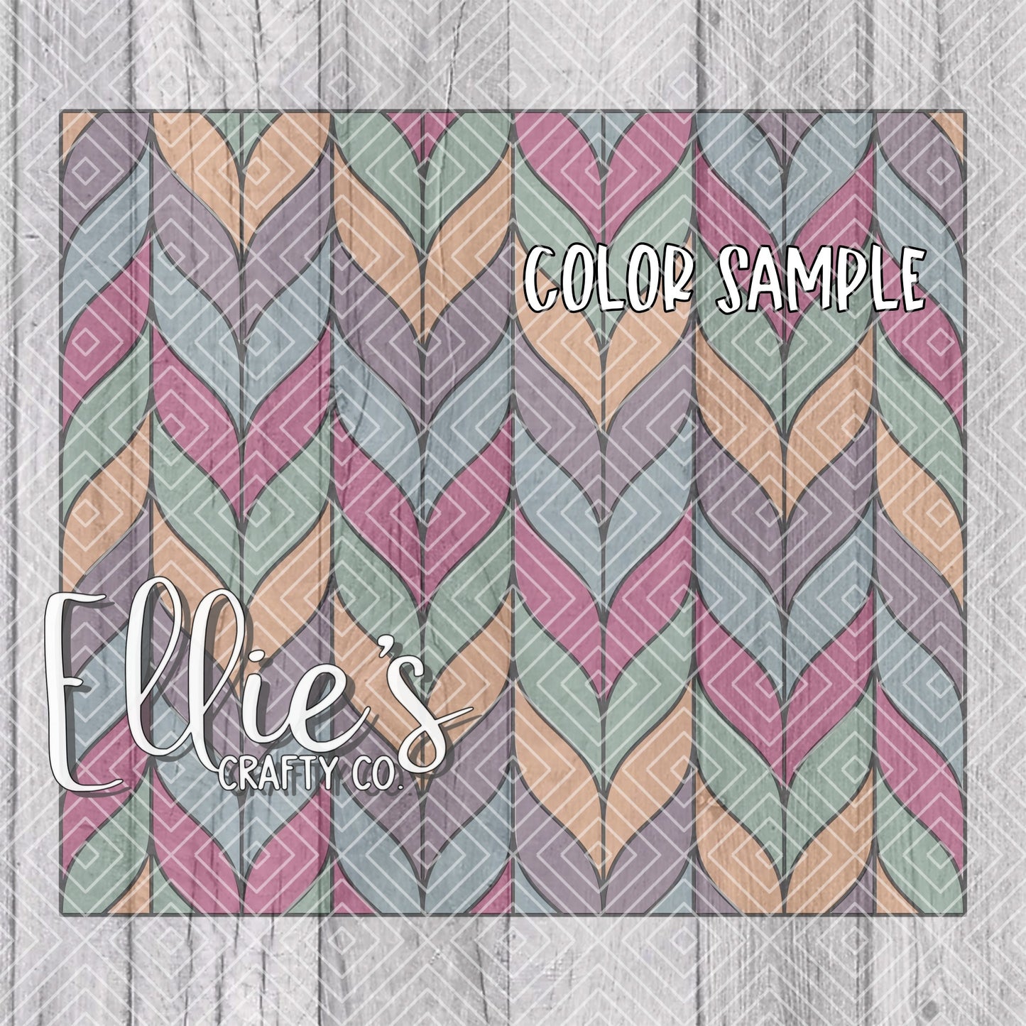 Braided Tangram & Curvy Chevron Template for Straight Tumblers