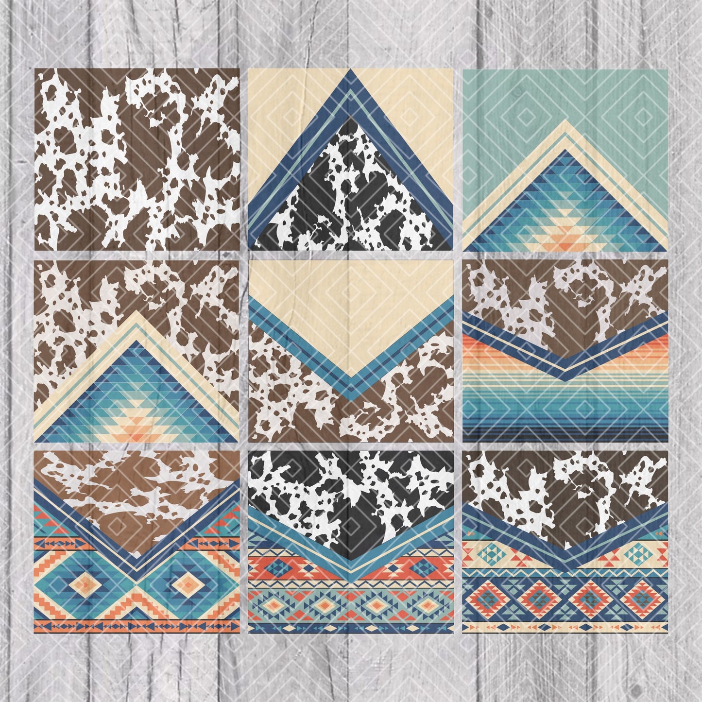 Cowhide Vsplit Collection Template for Straight Tumblers