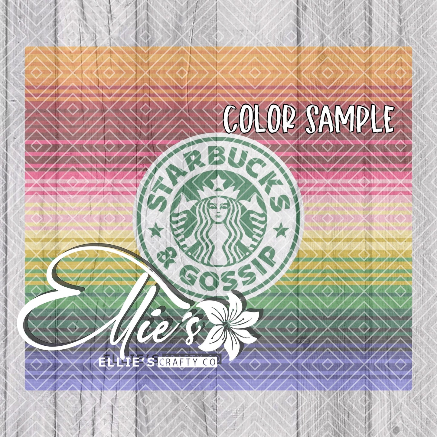 Cafecito Y Chisme Sarape Tumbler Template for Straight Tumblers