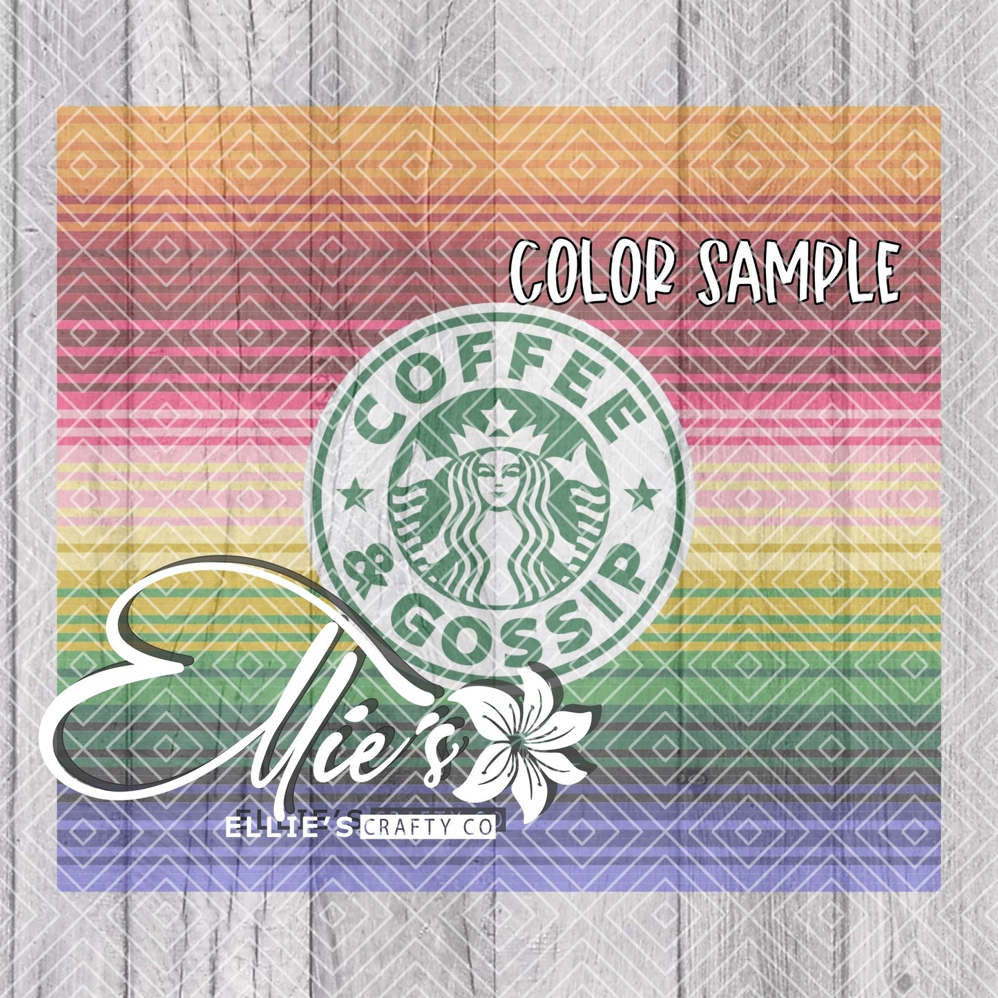 Cafecito Y Chisme Sarape Tumbler Template for Straight Tumblers