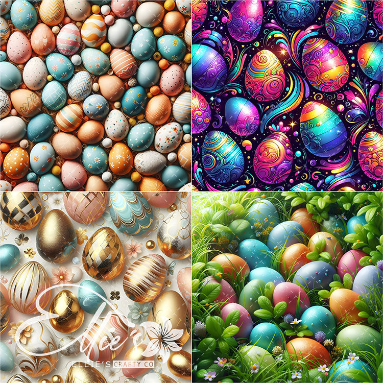 Easter Eggs - 21 Tiled Pattern Digital Images (Seamless) & 11 Images (Not Seamless)