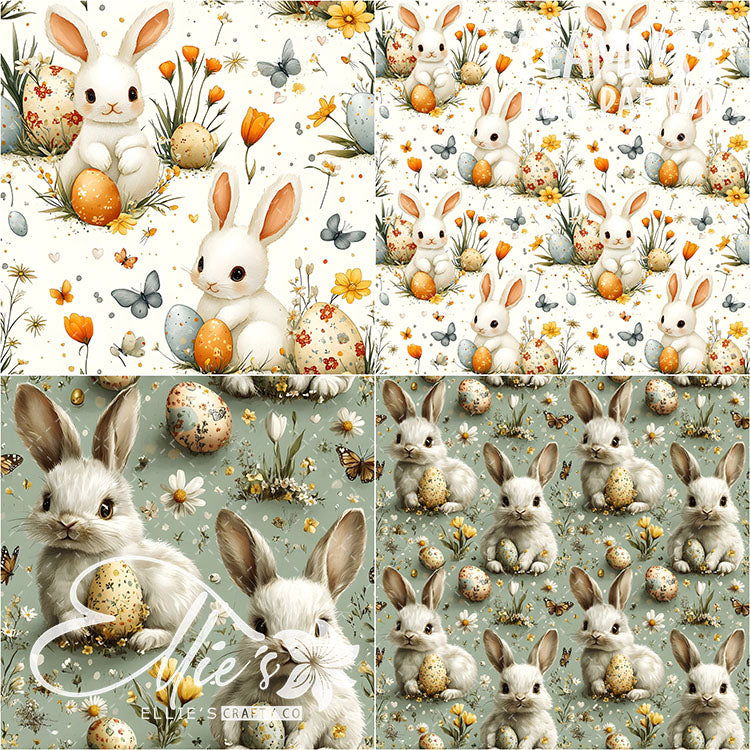 Easter Bunnies - 31 Tiled Pattern Digital Images (Seamless) & 3 Images (Not Seamless)