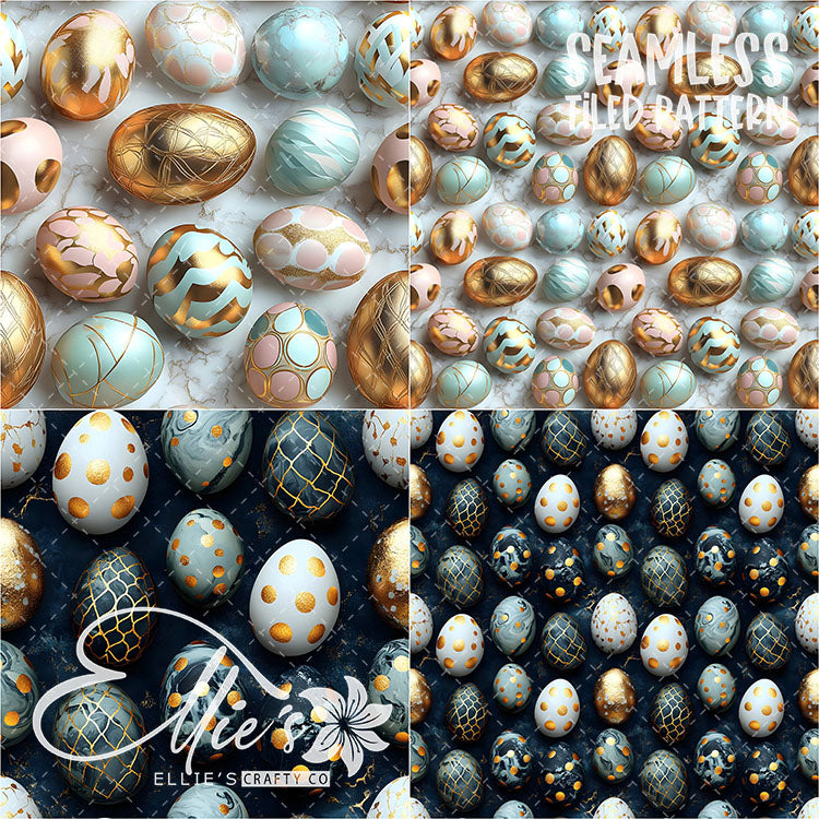 Easter Eggs - 21 Tiled Pattern Digital Images (Seamless) & 11 Images (Not Seamless)