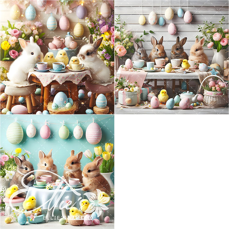 Easter Bunnies - 31 Tiled Pattern Digital Images (Seamless) & 3 Images (Not Seamless)