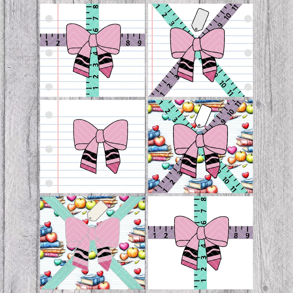 Crayon Bow Teacher Gift V1 Template for Straight Tumblers