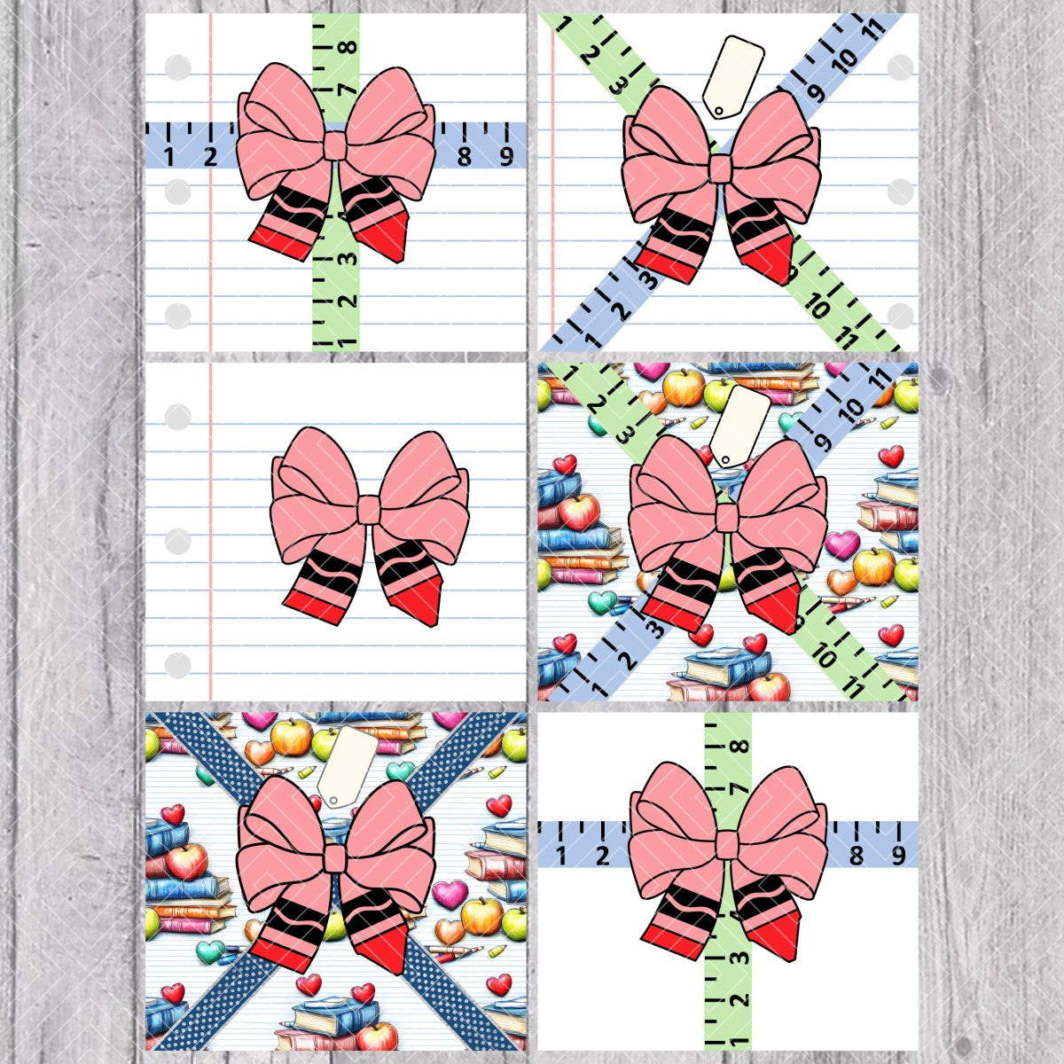 Crayon Bow Teacher Gift V2 Template for Straight Tumblers