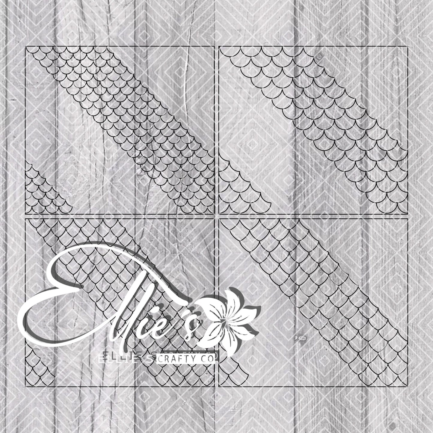 Mermaid and Dragon Swirl Template for Straight Tumblers