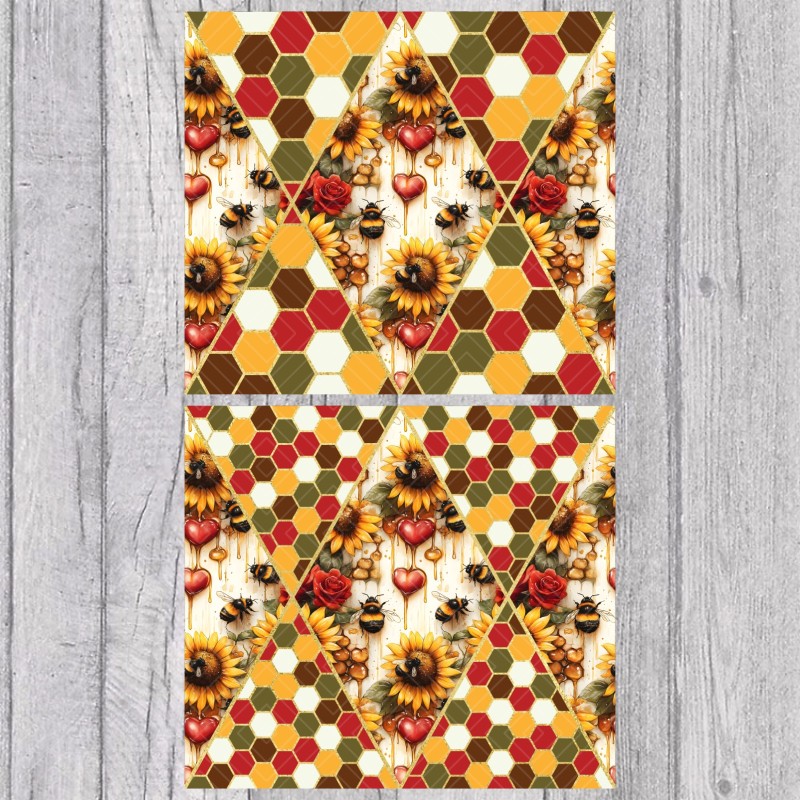 Diamonds and Honey Template for Straight Tumblers