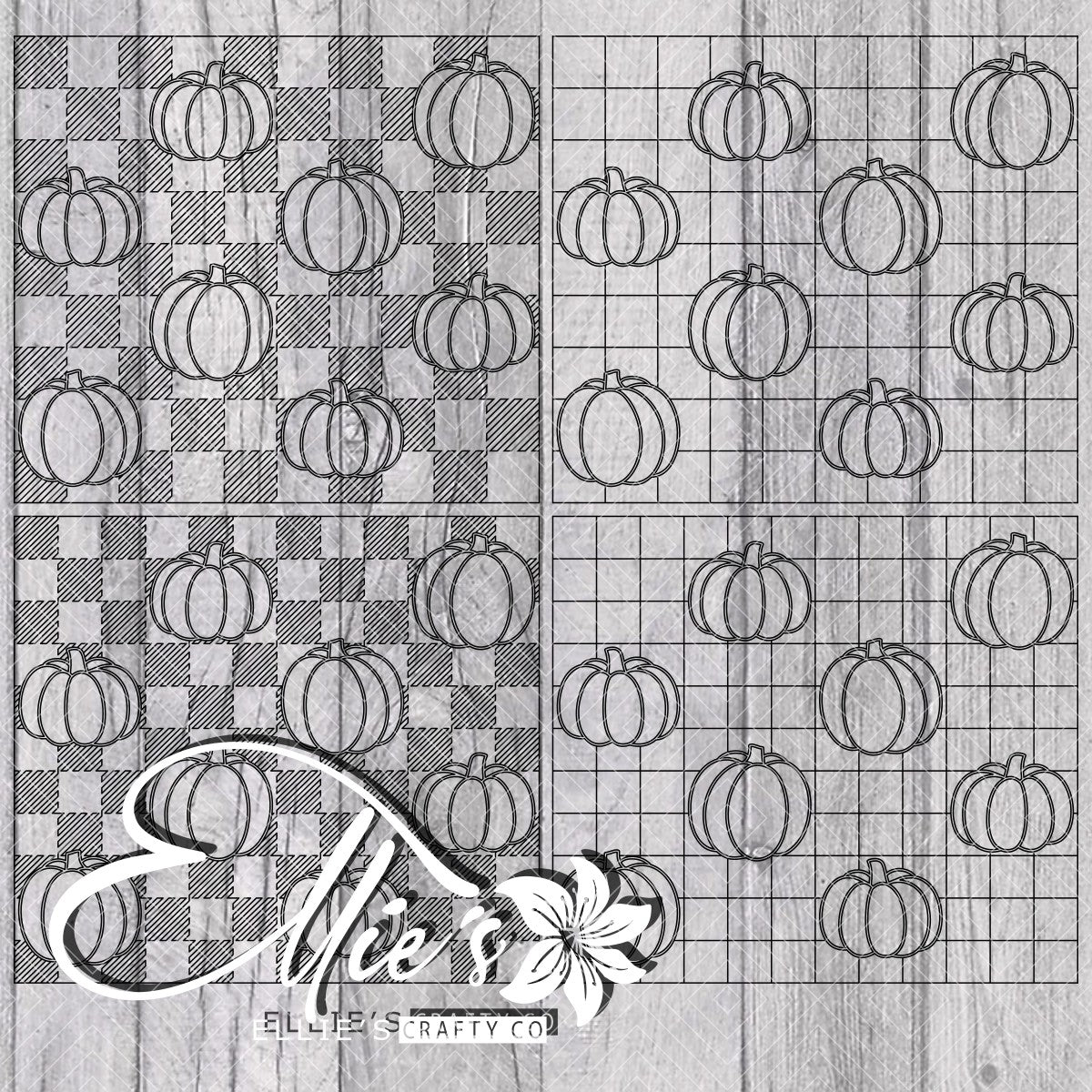 Fall Pumpkins Plaid Picnic Template for Straight Tumblers