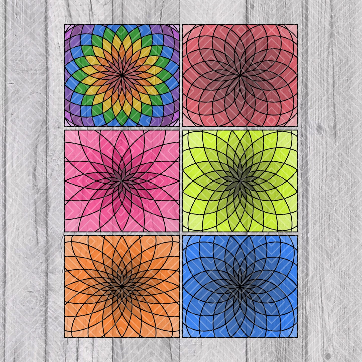 Geo Dahlias Collection Template for Straight Tumblers