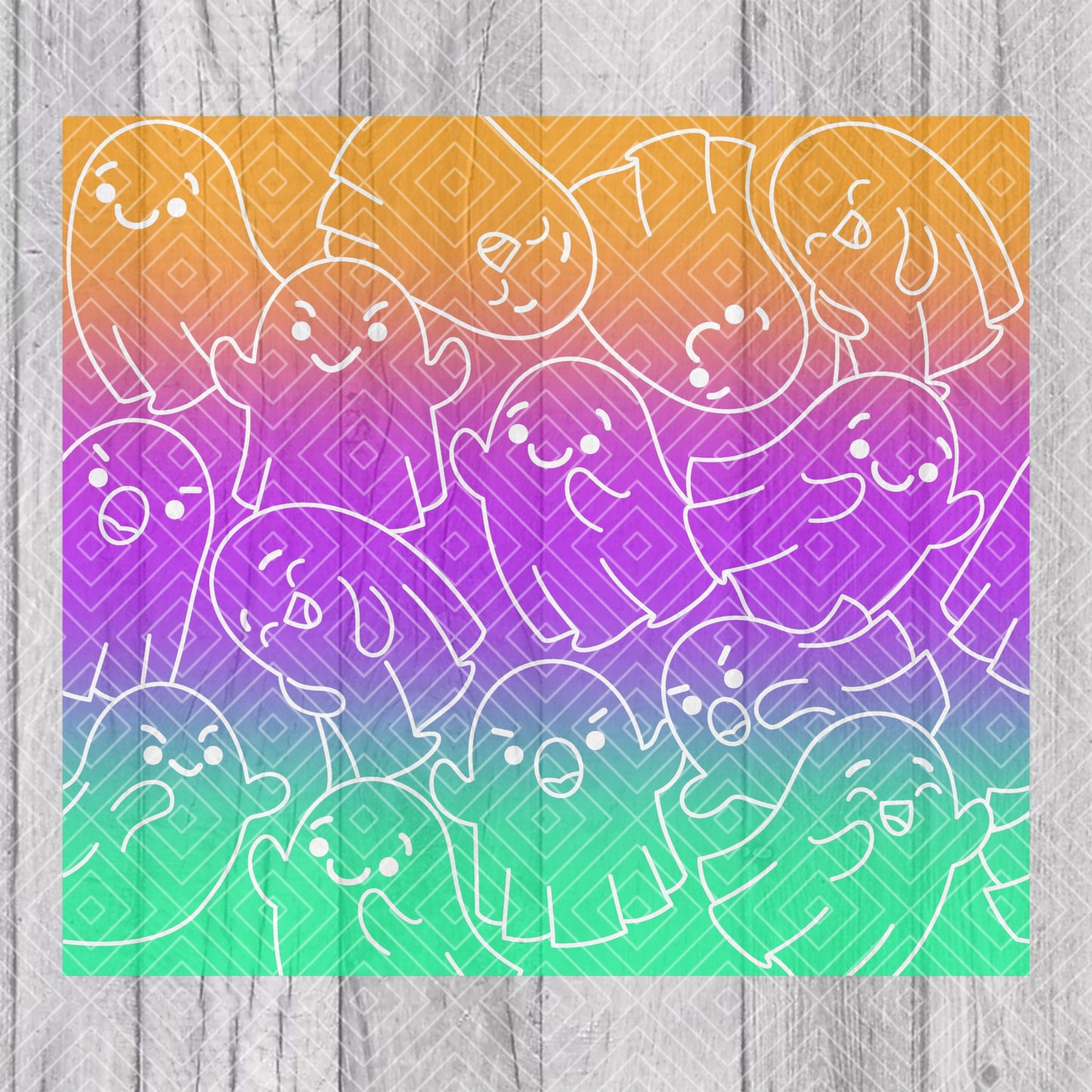 Cute Ghost Burst Template for Straight Tumblers