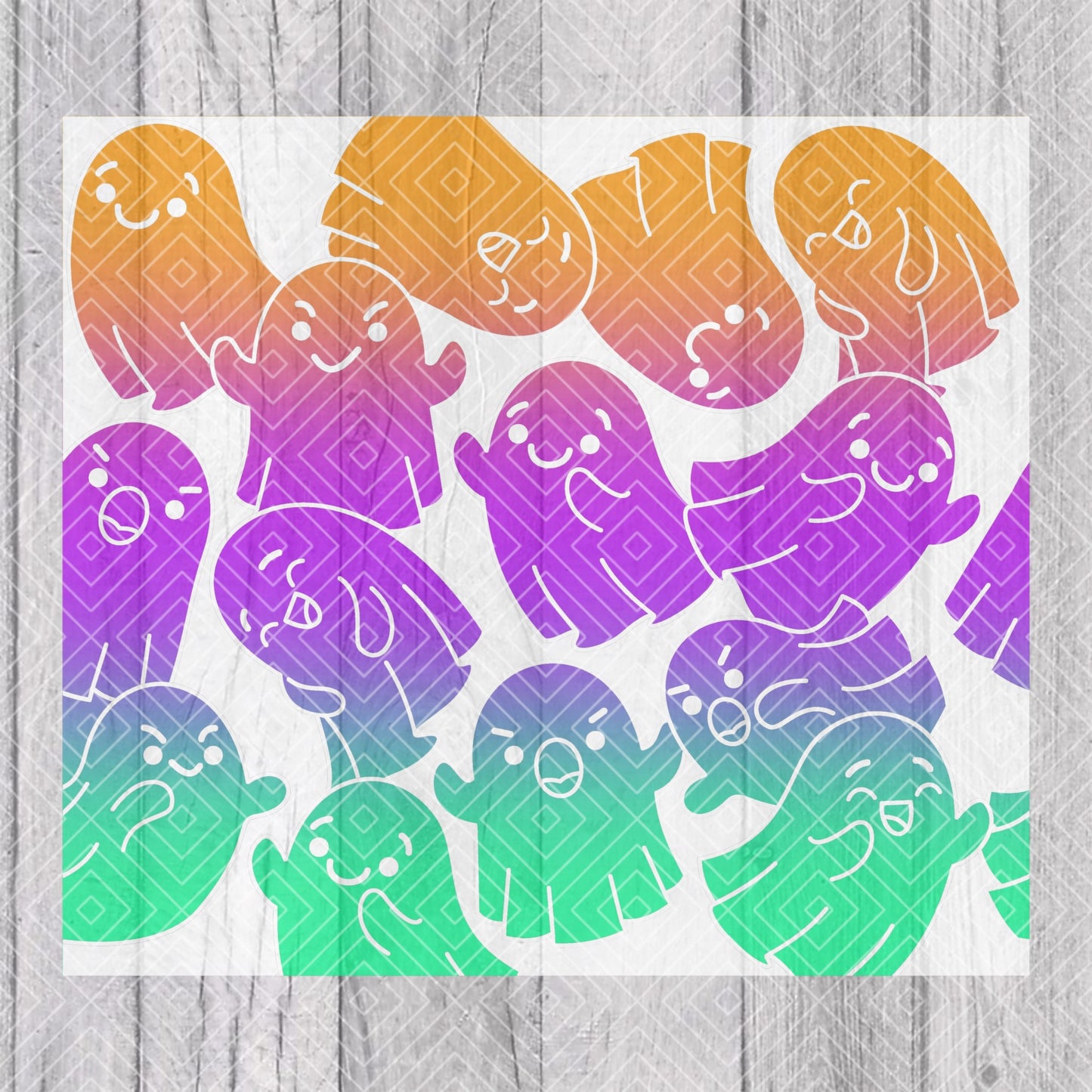 Cute Ghost Burst Template for Straight Tumblers