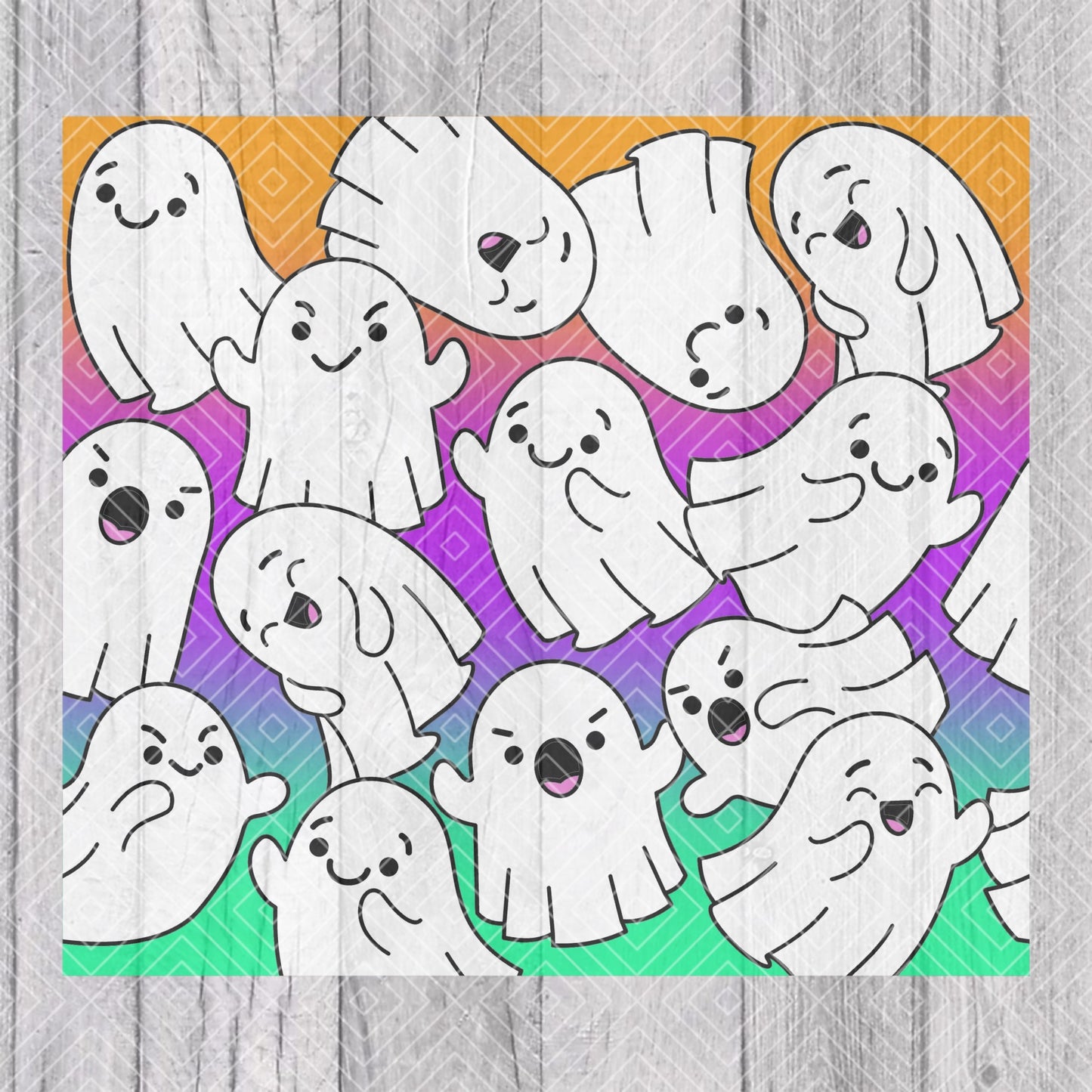 Cute Ghost Burst Template for Straight Tumblers