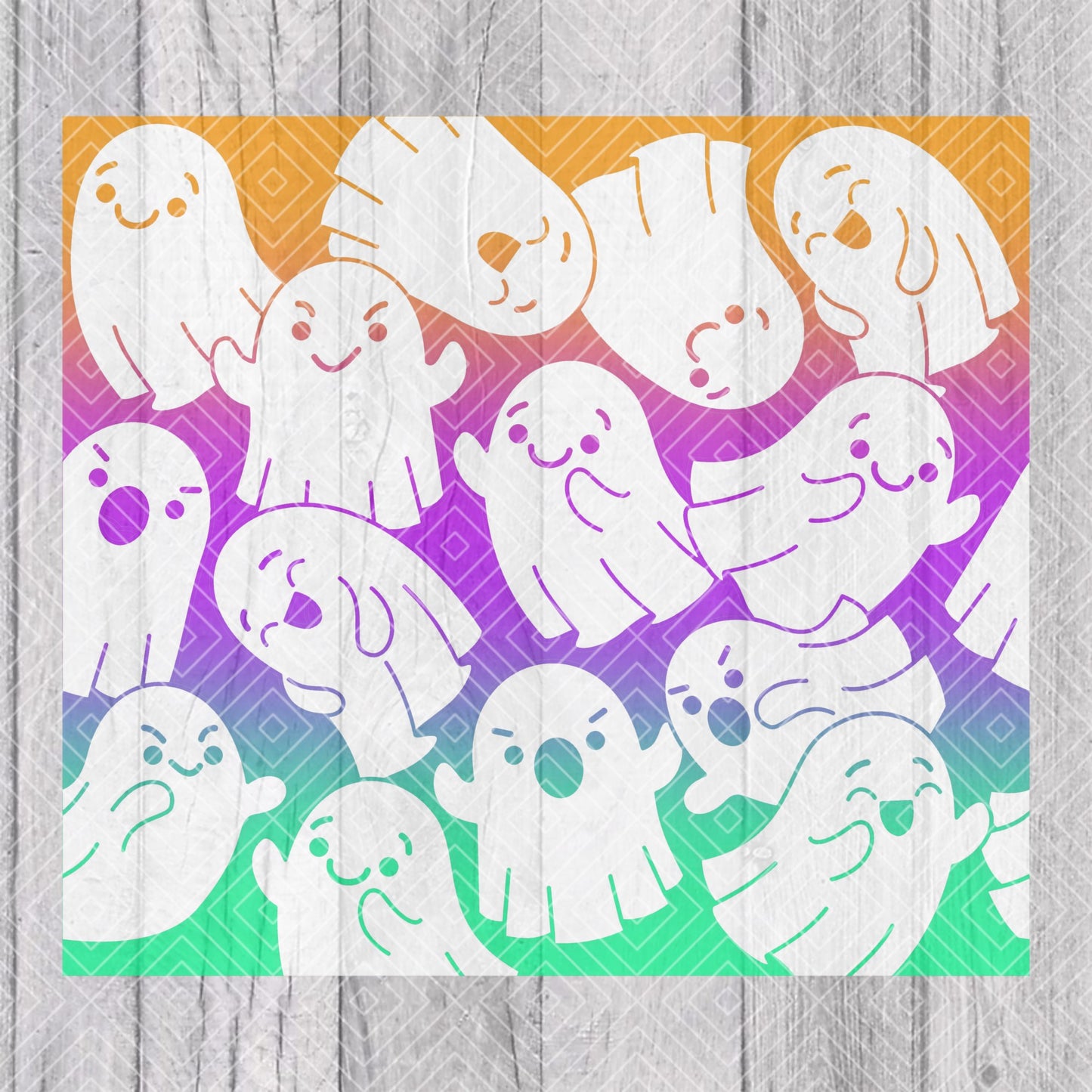 Cute Ghost Burst Template for Straight Tumblers